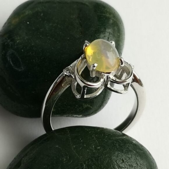 Ethiopian Jelly Opal and diamond accent ring size 8 🆕 - Picture 7 of 10